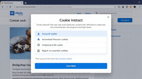 Example of a cookie consent popup