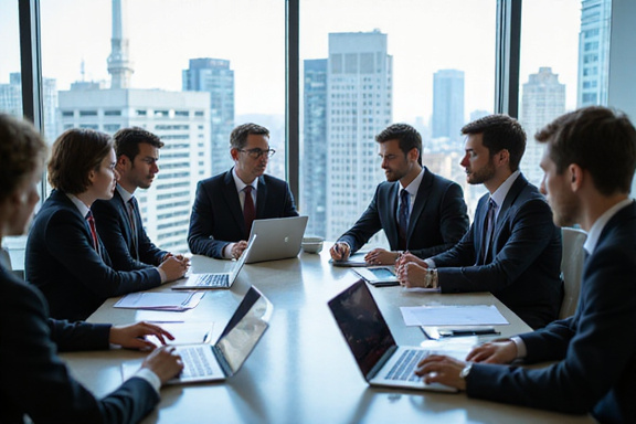 Business meeting with financial documents