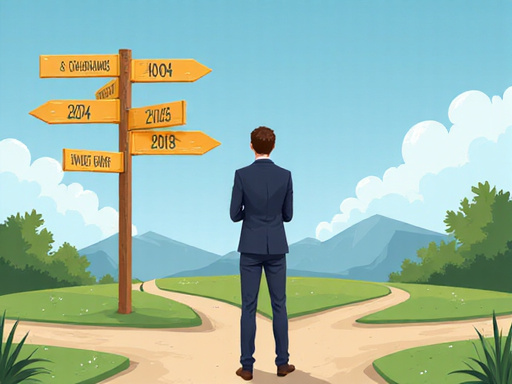 Illustration of a lost traveler looking at a map