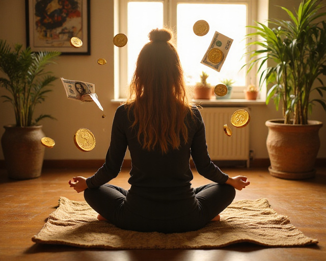 Person achieving financial and spiritual balance