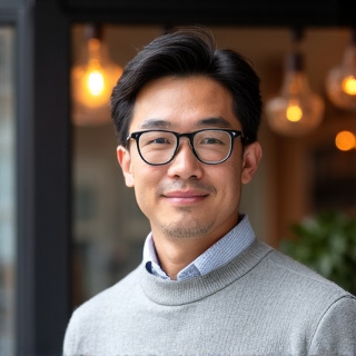 Portrait of client David Chen at his business